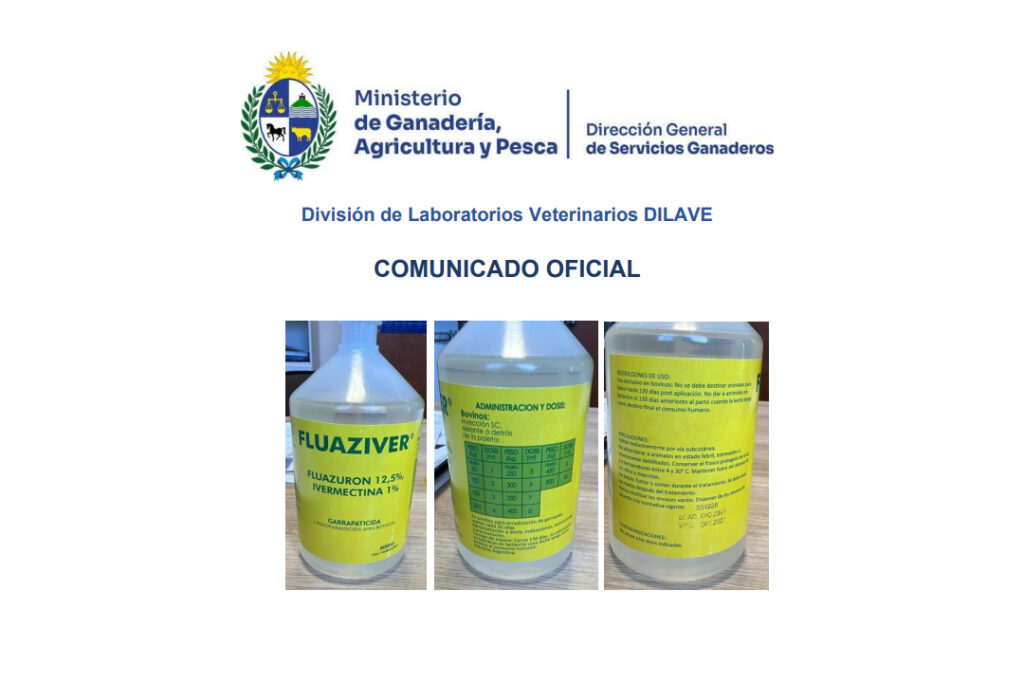 Comunicado del MGAP acerca del producto veteriario FLUAZIVER