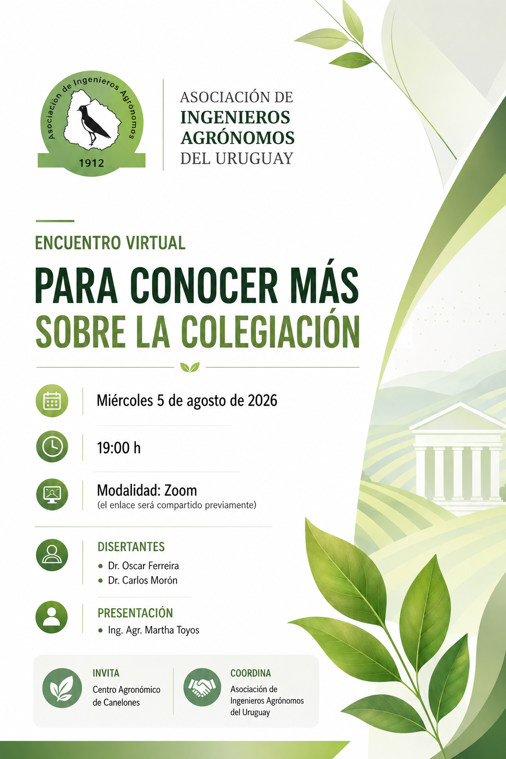 Participamos del encuentro "Para conocer más sobre la colegiación" de la Asociación de Ingenieros Agrónomos del uruguay
