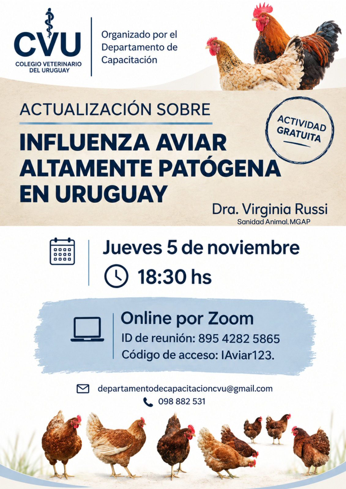 Actualización sobre Influenza Aviar Altamente Patógena en Uruguay